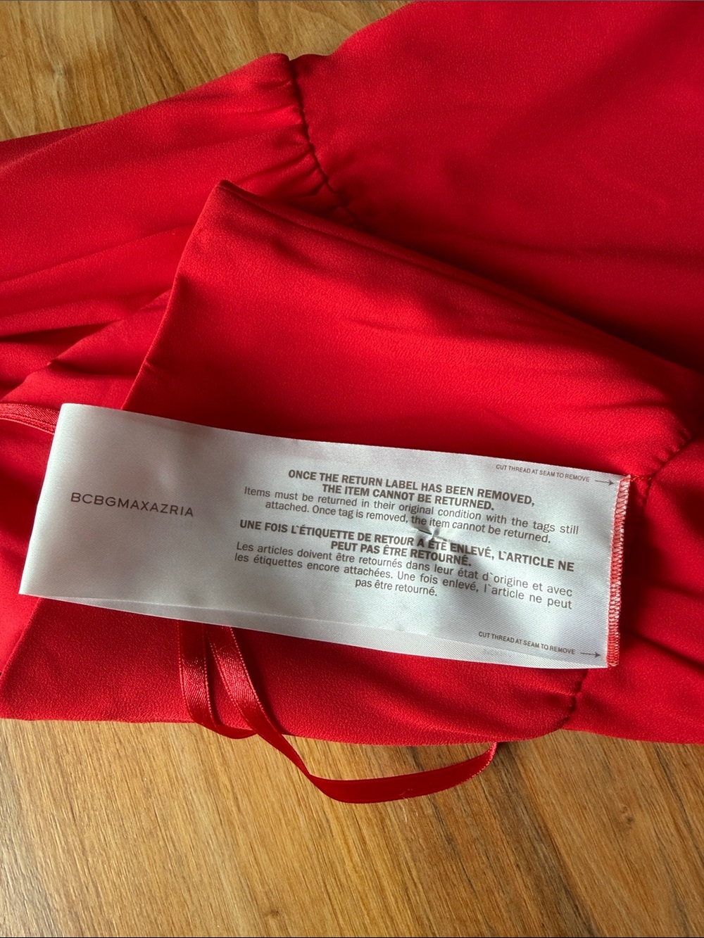 Women’s One-Shoulder Red Ruffled Gown - Picture 2 of 6